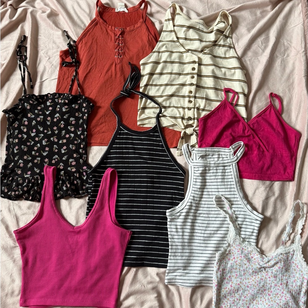 Huge tank top bundle (pink Hollister tank sold!)